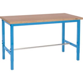 GoVets™ 72x36 Adjustable Height Workbench Square Tube Leg Shop Top Square Edge Blue 839BL253