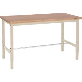 GoVets™ 96x36 Adjustable Height Workbench Square Tube Leg - Shop Top Square Edge Tan 841TN253