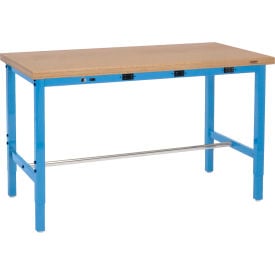 GoVets™ 60 x 30 Adjustable Height Workbench - Power Apron Shop Top Safety Edge Blue 843BBLA253