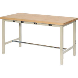 GoVets™ 72 x 30 Adjustable Height Workbench - Power Apron Birch Square Edge Tan 897BTNA318