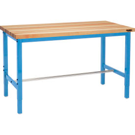 GoVets™ 60 x 36 Adjustable Height Workbench Square Tube Leg - Birch Square Edge Blue 900BL318