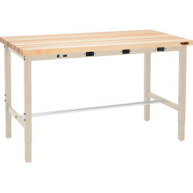 GoVets™ 48 x 30 Adjustable Height Workbench - Power Apron Maple Square Edge Tan 982BTNA606