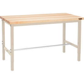 GoVets™ 96 x 36 Adjustable Height Workbench Square Tube Leg - Maple Square Edge Tan 989TN606