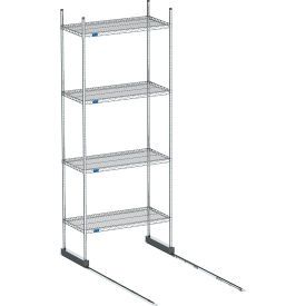 Nexel High Density Floor Track Shelving 1 Unit Stainless Steel 36