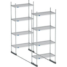 Nexel High Density Floor Track Shelving 2 Unit Stainless Steel 48