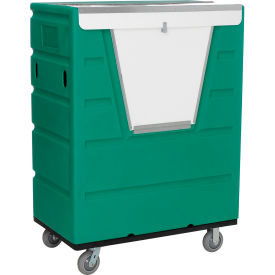 GoVets™ Hopper Front Plastic Security Bulk Truck 43 Cu. Ft. Green 557GN987
