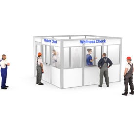 GoVets™ Modular Wellness Center Gray Vinyl Int & Ext 16' x 16' 4-Wall 5 Window 79083B23
