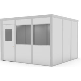 GoVets™ Modular Inplant Office W/2 Windows Class C 12'Wx12'D Gray 79097B23