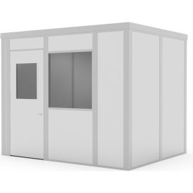 GoVets™ Modular Inplant Office W/1 Window Class C 10'Wx8'D Gray 79098B23