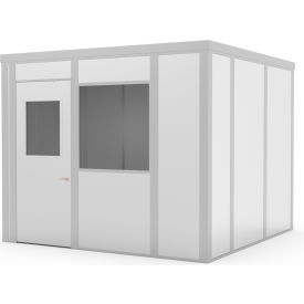GoVets™ Modular Inplant Office W/1 Window Class C 10'Wx10'D Gray 88570B26