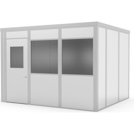 GoVets™ Modular Inplant Office W/2 Window Class C 12'Wx10'D Gray 88571B26