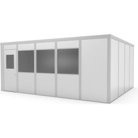 GoVets™ Modular Inplant Office W/3 Windows Class C 20'Wx16'D Gray 88574B26