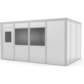 GoVets™ Modular Inplant Office W/2 Windows Class A 16'Wx10'D Gray 88577B26