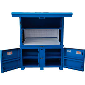 GoVets™ Jobsite Field Station/Office 125 Cu. Ft Steel Blue 730133
