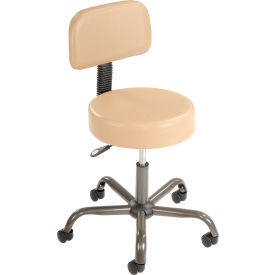 Interion® AntiMicrobial Medical Stool with Backrest - Vinyl - Beige 160BG240