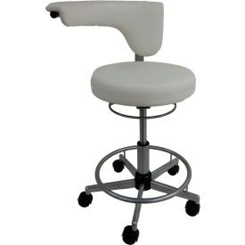 Interion® Lab Stool with Revolving Armrest Antimicrobial Vinyl White 95299B31