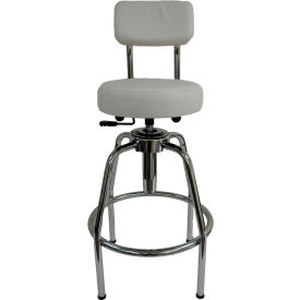 Interion® Lab Stool with Backrest Antimicrobial Vinyl White 95300B31