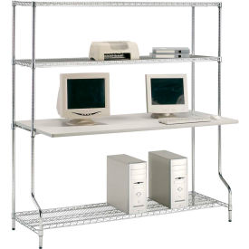 Nexel™ 4-Shelf Wire Computer LAN Workstation 60