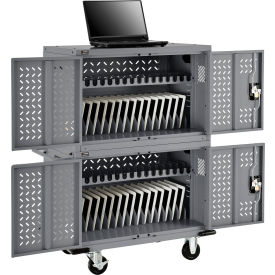 GoVets™ 32-Device Charging Cart For Chromebooks And Tablets Gray Assembled 052GYA670