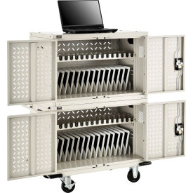GoVets™ 32-Device Charging Cart for Chromebooks and Tablets Putty Assembled 052PYA670