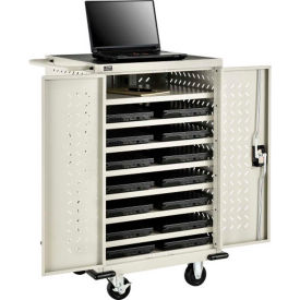 GoVets™ Mobile Charging Cart for 12 Chromebooks and Tablets Putty Unassembled 748985