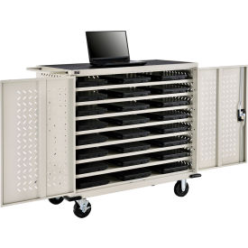 GoVets™ Mobile Charging Cart for 24 Chromebooks & Tablets Putty Assembled 761PYA251