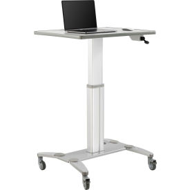 GoVets™ Sit-Stand Mobile Desk With Tablet Slot Gray/Silver 968436
