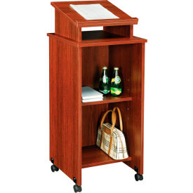 Interion® Mobile Podium / Lectern in Mahogany Finish 630MH248