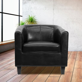 Leather Lounge Guest Chair - Black 873-BK-GGBT-