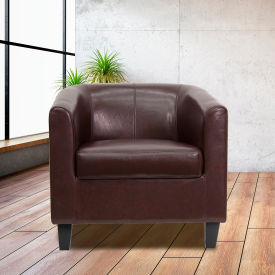 Leather Lounge Guest Chair - Brown 873-BN-GGBT-