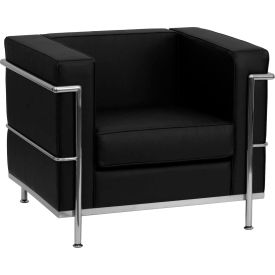 Contemporary Modular Lounge Chair - Leather - Black - Hercules Regal Series REGAL-810-1-CHAIR-BK-GGZB-
