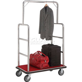GoVets™ Silver Stainless Steel Bellman Cart Straight Uprights 6