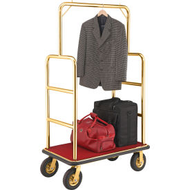 GoVets™ Gold Stainless Steel Bellman Cart Straight Uprights 8