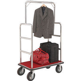 GoVets™ Silver Stainless Steel Bellman Cart Straight Uprights 8