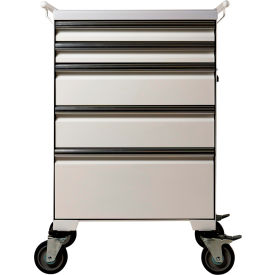 GoVets™ Medical Cart with 5 Drawers White 248615