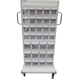 GoVets™ 2-Sided Medication Workstation 32 FO Bins 20 Clear Bins Drawer Shelf 255615