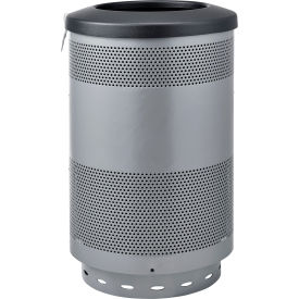 GoVets™ Perforated Steel Round Trash Can 55 Gallon Gray 314GY641