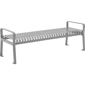 GoVets™ 6' Outdoor Bench Backless Vertical Steel Slat Gray 113GYKD262