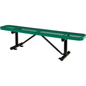 GoVets™ 6' Outdoor Steel Flat Bench Expanded Metal Green 156GN277