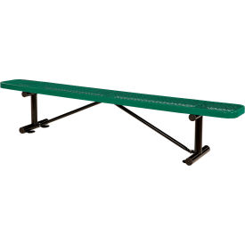 GoVets™ 8' Outdoor Steel Flat Bench Expanded Metal Green 157GN277