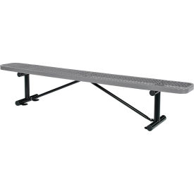GoVets™ 8' Outdoor Steel Flat Bench Expanded Metal Gray 157GY277