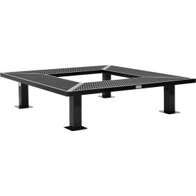 GoVets™ 6' Square Outdoor Tree Bench Expanded Metal Black 510BK277