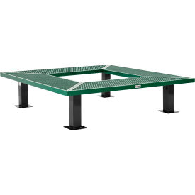 GoVets™ 6' Square Outdoor Tree Bench Expanded Metal Green 510GN277