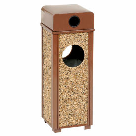 GoVets™ Stone Panel Trash Weather Urn Brown 2-1/2 Gallon 10-1/4