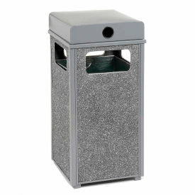GoVets™ Stone Panel Trash Weather Urn Gray 24 Gallon 17-1/2