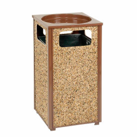 GoVets™ Stone Panel Trash Sand Urn Brown 24 Gallon 17-1/2