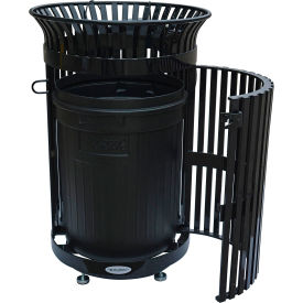 GoVets™ Outdoor Extra Heavy-Duty Slatted Steel Trash Can w/Door 36 Gal 42