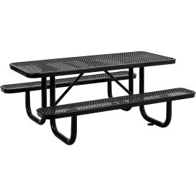 GoVets™ 6' Rectangular Picnic Table Expanded Metal Black 152BK277