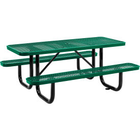 GoVets™ 6' Rectangular Picnic Table Expanded Metal Green 152GN277