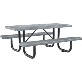 GoVets™ 6' Rectangular Picnic Table Expanded Metal Gray 152GY277